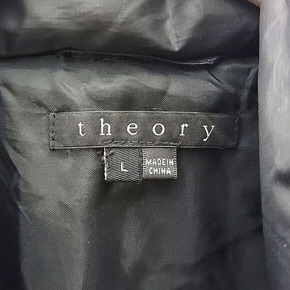 Theory Oversized Quilted Down Puffer Long Black Coat women's Large - Picture 12 of 16